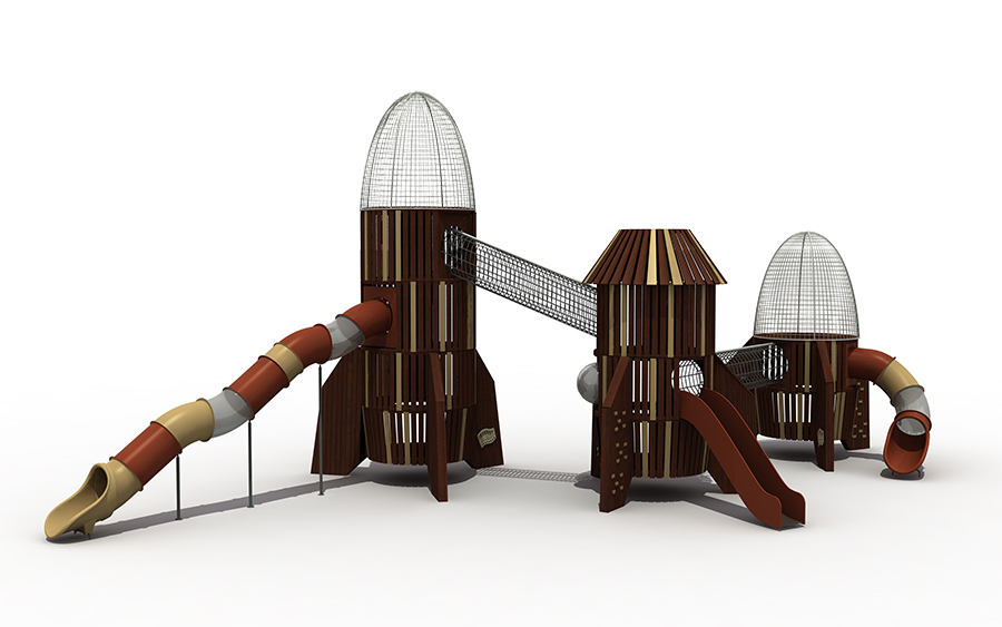 Outer Space Rocket Outdoor Wooden Adventure Playground Equipment with ...