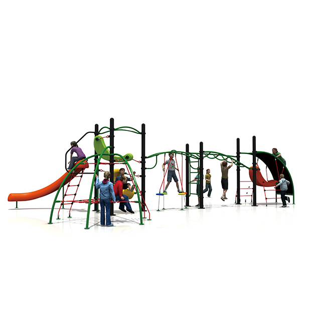 Outdoor Rope Net Climbing Playground with Slides for Teenager from