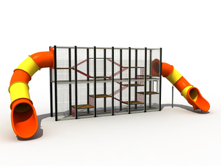 Adventure Park Slide Outdoor Cage Climbing Playground for kids